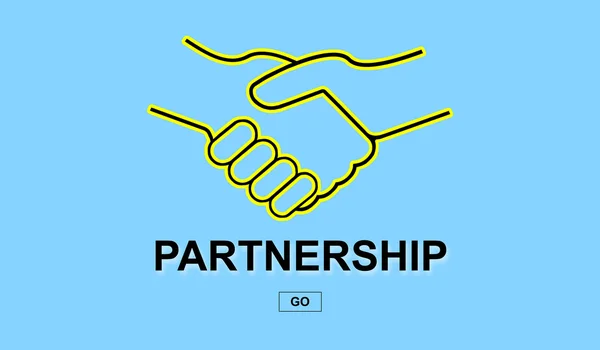 Concetto di partenariato sullo sfondo blu — Foto Stock