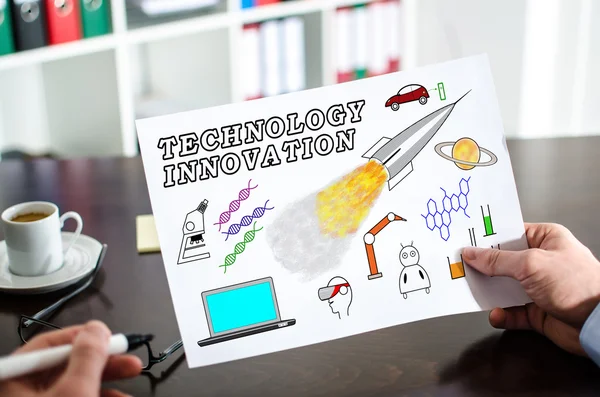 Innovationsbegreppet teknik på ett papper — Stockfoto