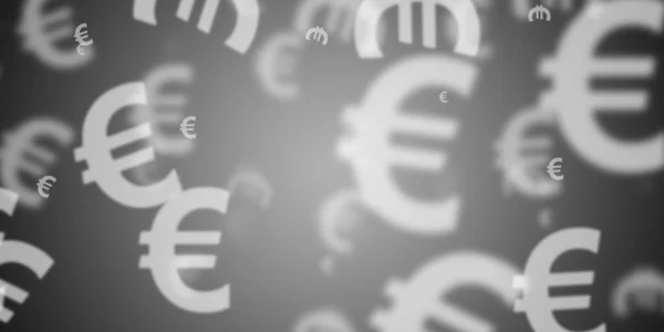 Πετώντας Ευρώ Πάνω Από Ασημί Φόντο — Φωτογραφία Αρχείου