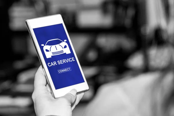 Bir Araba Servisi Konseptini Gösteren Akıllı Telefon Ekranı — Stok fotoğraf