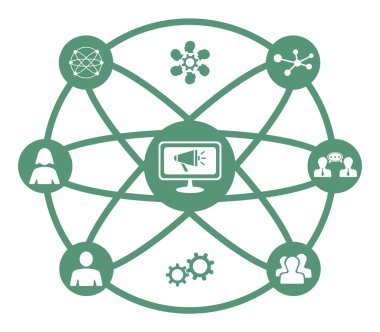 Bağlı simgelerle sosyal pazarlama kavramı