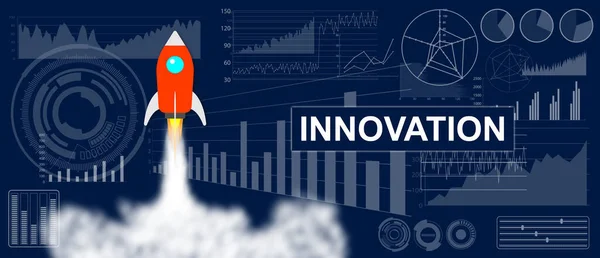 Innovation Concept Rocket Launch Charts Background — Stock Photo, Image