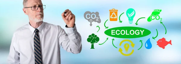 Concepto Ecológico Elaborado Por Empresario — Foto de Stock