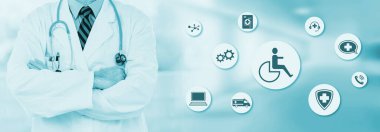 Kolları çapraz duran bir doktorla engellilik kavramı