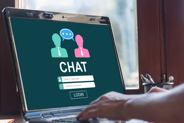 Laptop Screen Displaying Chat Concept — Stock Photo, Image