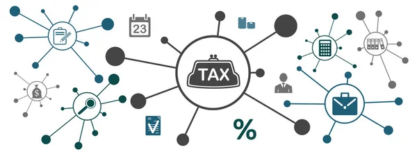 Concept Taxe Avec Icônes Connectées — Photo