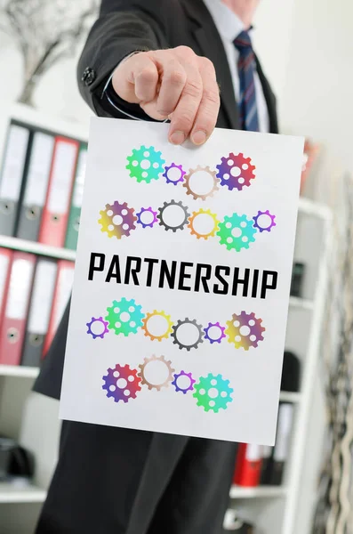 Documento Che Illustra Concetto Partenariato Detenuto Imprenditore — Foto Stock