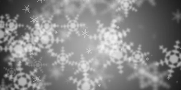 Літаючі Сніжинки Срібному Фоні — стокове фото