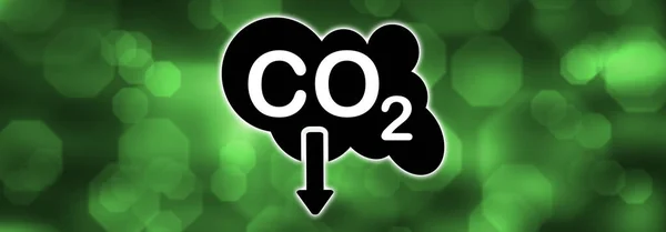 Ilustracja Koncepcji Redukcji Emisji Dwutlenku Węgla — Zdjęcie stockowe