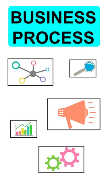 Business Process Concept Drawn White Background — Stock Photo, Image