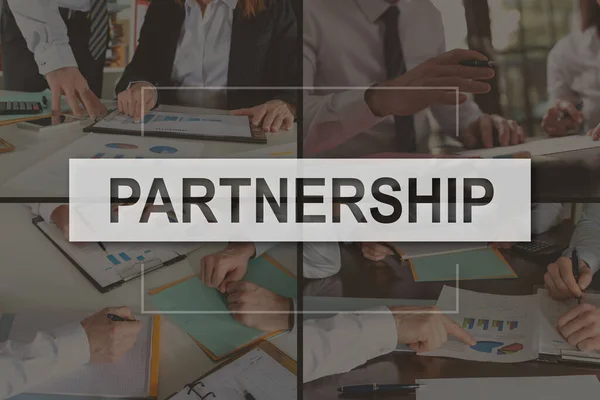 Partnership Concept Illustrated Pictures Background — Stock Photo, Image