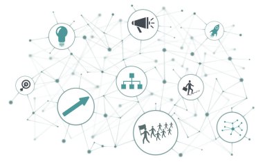 Bağlı simgelerle liderlik kavramı