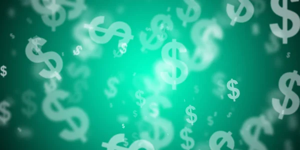 Flying Dollars Light Green Background — Stock Photo, Image