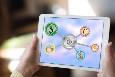 Güvenlik kavramını gösteren tablet ekranı