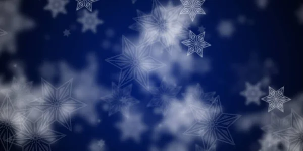 Летающие Снежинки Темно Синем Фоне — стоковое фото