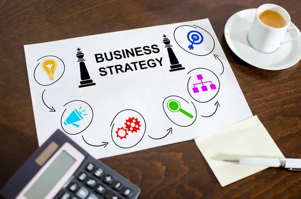 Conceito Estratégia Negócios Papel Colocado Uma Mesa — Fotografia de Stock