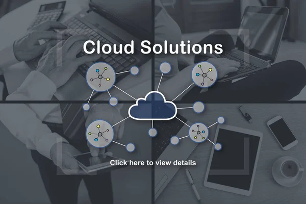 Cloud Solutions Concept Illustrated Pictures Background — Stock Photo, Image