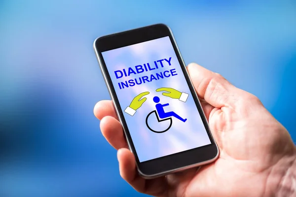 Smartphone screen displaying a disability insurance concept