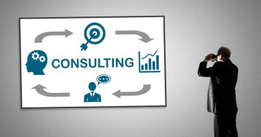 Adam dürbünle danışmanlık kavramına bakıyor.