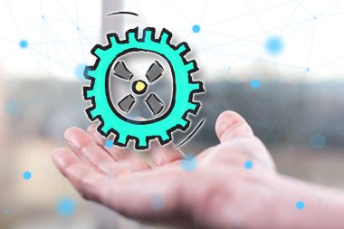 İş süreci kavramı bir adamın elinin üstünde.