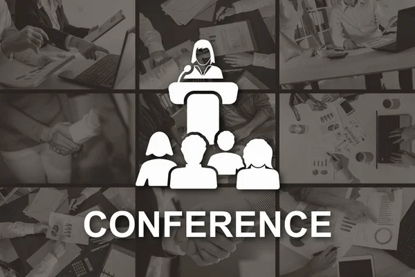 Konferenční Koncept Ilustrovaný Obrázky Pozadí — Stock fotografie