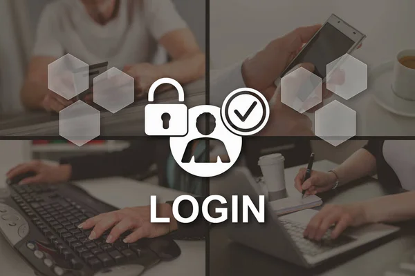 Login Concept Illustrated Pictures Background — Stock Photo, Image