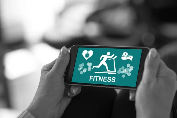 Smartphone Bildschirm Mit Fitness Konzept — Stockfoto