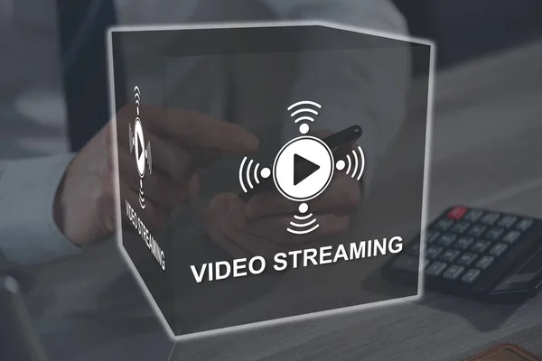 Video streaming concept illustrated by a picture on background