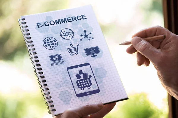 Hand Drawing Commerce Concept Notepad — Stock Photo, Image