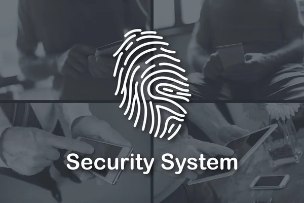 Concepto Del Sistema Seguridad Ilustrado Por Imágenes Fondo — Foto de Stock
