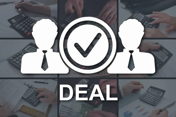 Deal Concept Geïllustreerd Door Afbeeldingen Achtergrond — Stockfoto