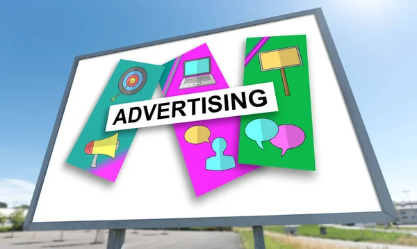 Advertising Concept Drawn Billboard — Stock Photo, Image