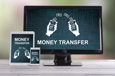 Farklı bilgi teknolojisi aygıtlarında gösterilen para aktarım kavramı