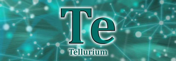 Szimbólum Tellurium Kémiai Elem Zöld Hálózati Háttérrel — Stock Fotó