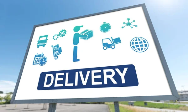 Delivery Concept Drawn Billboard — Foto Stock