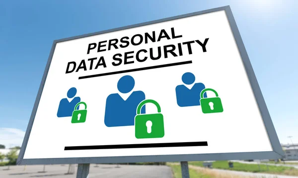 Έννοια Ασφάλειας Προσωπικών Δεδομένων Που Έχει Σχεδιαστεί Πινακίδα — Φωτογραφία Αρχείου