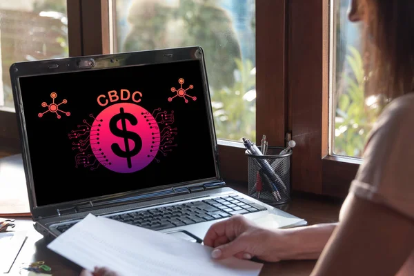 Cbdcコンセプトを表示するノートパソコン画面 — ストック写真