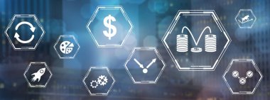 Bulanık koyu arkaplanda simgelerle yeniden bağlanma kavramı