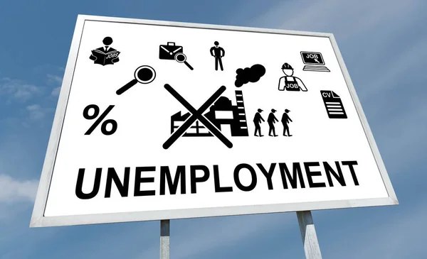 Unemployment Concept Drawn Billboard — Stock Photo, Image