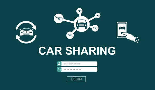 Illustration Eines Carsharing Konzepts — Stockfoto