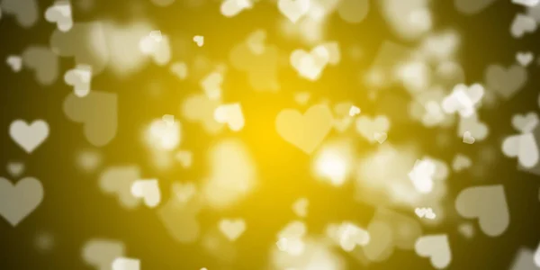 Flying Hearts Yellow Background — Stock Photo, Image