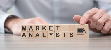 Piyasa analiz kavramının sembolü olan tahta bloklar