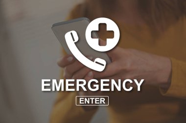 Acil durum kavramı arka plandaki bir resimle gösterilmiştir