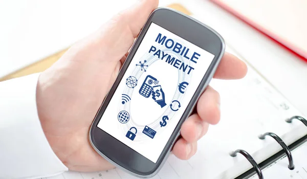 Mobile payment concept shown on a smartphone screen