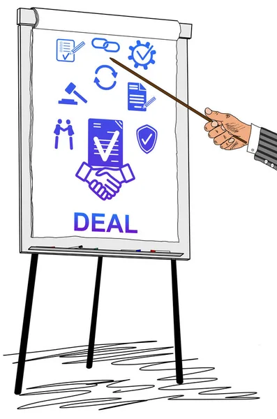 Hand Tonen Deal Concept Een Flip — Stockfoto