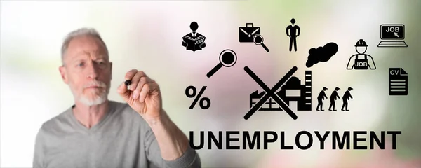 Conceito Desemprego Elaborado Por Homem — Fotografia de Stock