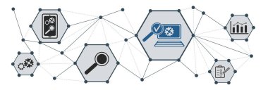 Bağlı simgelerle yazılım testi kavramı