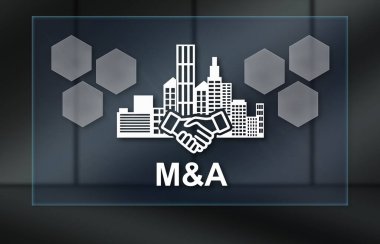 M&a concept on dark background clipart