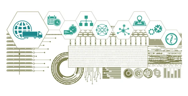 Koncept Dopravy Připojenými Ikonami — Stock fotografie
