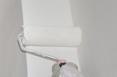 el ile bir rulo duvar boyama